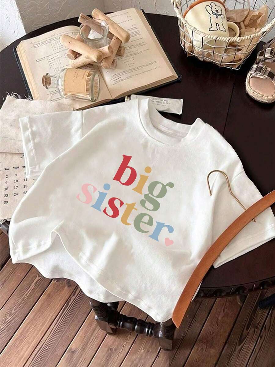 夏季少女休閒字母印花圓領t恤