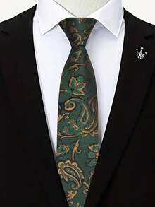 1pc Paisley Pattern Handmade Necktie, Suitable For Business, Casual, Party, Wedding, Gift - Multicolor - View 2