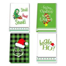 4pcs Christmas Kitchen Towels, Christmas Trees, Christmas Stockings, Christmas Hat Patterns, And Hand Towels Are Used For Cooking, Baking, And Cleaning During Winter Holidays. They Are Soft, Comfortable, And Highly Absorbent, Suitable For Home And Kitchen Decoration In Autumn And Winter. Christmas Set Home Decor Christmas Decorations Room Decor Christmas Decorations Home Christmas Gifts Christmas Decor