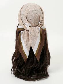 1条简约印花70厘米方巾，新款春季女士头巾，多功能腰带、发带、头巾，时尚连衣裙领巾