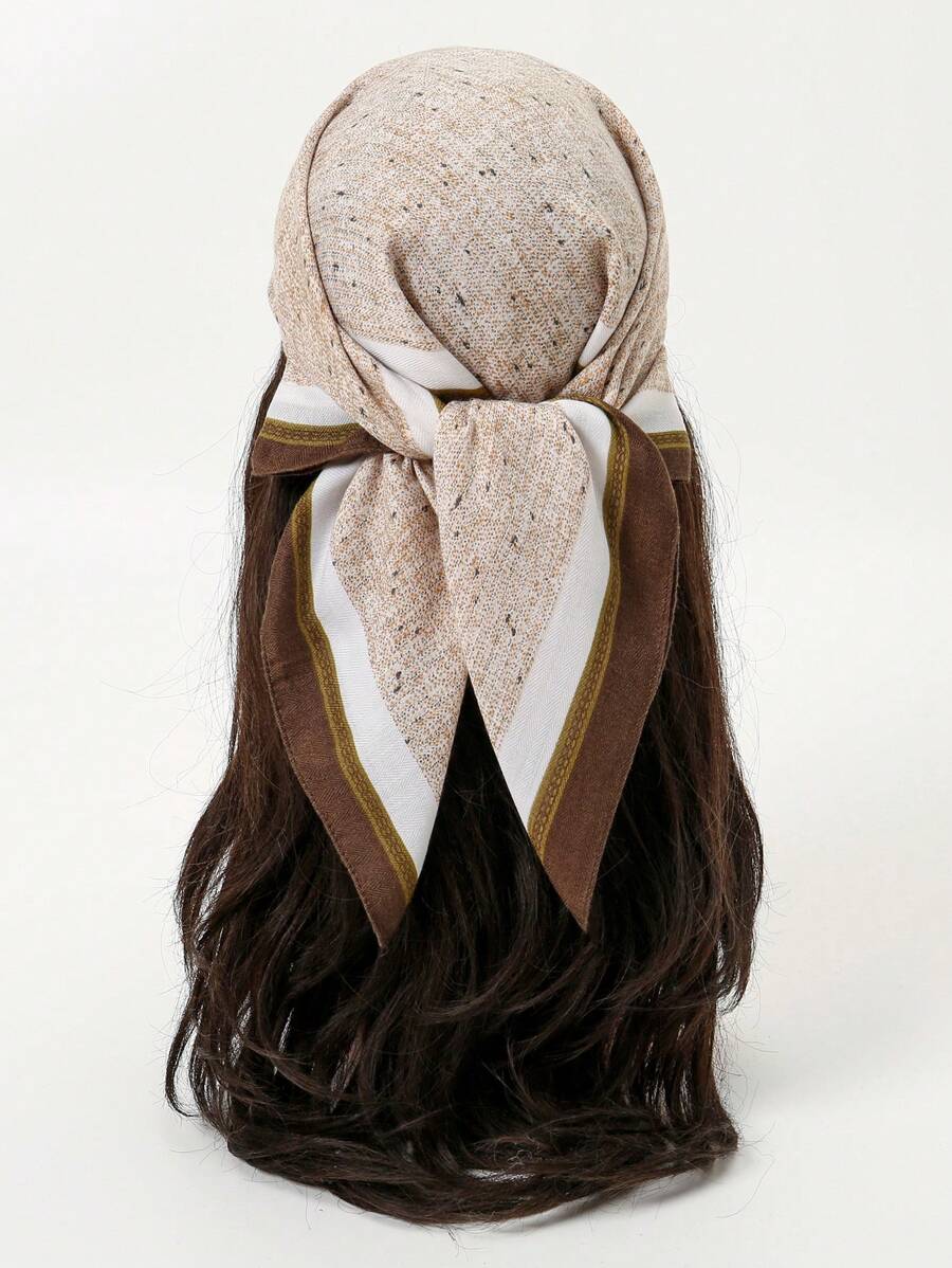 1条简约印花70厘米方巾，新款春季女士头巾，多功能腰带、发带、头巾，时尚连衣裙领巾