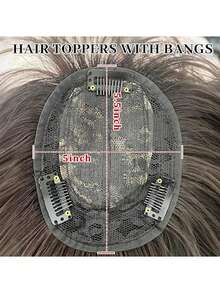 Extensión de cabello sintético con flequillo de 20 pulgadas, adecuado para personas con cabello fino, diseño de capas largas con color ombre dorado, adecuado para mujeres - Multicolor - Ver 8