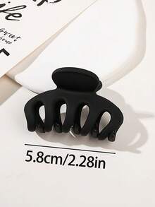 4pcs/1 Pc 5cm/1.97in Square Plastic Hair Clips In Black, White, Brown And Khaki, Stylish Hair Accessories, Claw Clip For Summer And Beach Vacation - 多色 8 - 查看 3