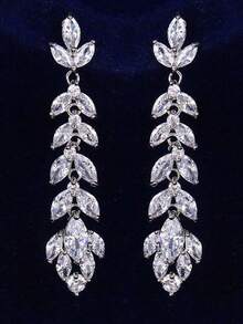 1 par de pendientes de gota con estrella de circonita cúbica de lujo para mujeres, para boda, compromiso, aniversario, fiesta, joyería, regalo del Día de San Valentín - 1# - Ver 11