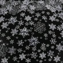 Ornement suspendu en flocon de neige transparent fait main, décorations de Noël en acrylique en forme de flocon de neige, ornements suspendus en cristal de flocon de neige faits à la main, convient pour le sapin de Noël, les mariages, les fêtes de Noël d'hiver