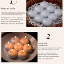 20 piezas de velas flotantes de marfil, velas de cera sin olor y sin goteo, para bodas, Navidad, fiestas de cumpleaños, jarrones cilíndricos y decoración del hogar