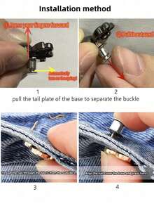 1pc High Quality Butterfly Waist Tightener Buckle Pants Pins Collar Buttons Brooch Pins For Women Durable Fashion Detachable Pants Clip For Jeans, Skirts, Pants Bag Accessories For Girl Student Women - 銀色 - 查看 5