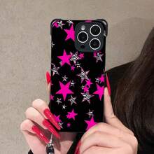 Pink Zebra Star Print Element-Design Phone Case, Suitable For IPhone Models 16, 15, 14 Pro Max, 13, 12, 11, XR, XS Plus Phone Cases, Made Of TPU Silicone Material, Providing Shock And Drop Protection, With Drop Protection Function, And Has A Very Good Hand Feel. It Is The Most Suitable Gift For Family, Friends, And Loved Ones. - 黑色 - 查看 7