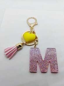 1 buc breloc cu litere engleze din rășină epoxidică Galaxy cu ciucure și decor cu inimă, cadou pentru prieteni și mame, accesorii de Halloween pentru Ziua Profesorilor