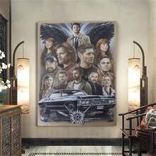 Framed  TV Show Canvas Wall Art Poster, Classic Style Fabric Print, Frame Transverse Wall Hanging Decor, Durable Home Decoration Gift For Living Room, Bedroom, Study, For Christmas, Halloween, Easter, , Thanksgiving And So On - 框架 - 查看 6