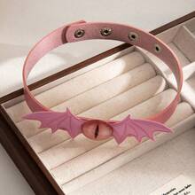 1 pezzo Collana gotica scura con ali e occhio di diavolo in pelle, collare regolabile, regalo perfetto - regalo di compleanno - regalo per ragazzi - regalo per ragazze - regalo di Ognissanti - regalo di Natale