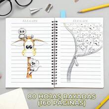 Cuaderno rayado de 80 páginas con portada de estrella - Blanco - Ver 2