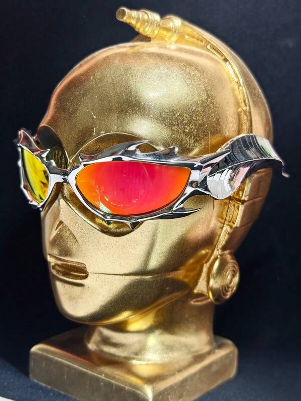 1 Set Dragon Edgy Shaped Personalized Cycling Gear, Metal Electroplated Dragon Totem 3D Printed Spiked Rivet Original Designer Stereoscopic Styling, Suitable For Cycling, Outdoor Sports, Y2K Sunglasses, Unique Gift For Boyfriend, Holidays, Anime Fans (Patented Design, Assorted Styles, Includes Glasses Case, Strap, Cleaning Cloth)