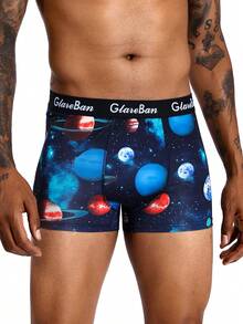 Conjunto de 4 piezas de calzoncillos tipo bóxer para hombre, bragas para hombre, ropa interior de marca y calzoncillos para hombre, conjunto de caja de calzoncillos de lujo - Negro - Ver 5