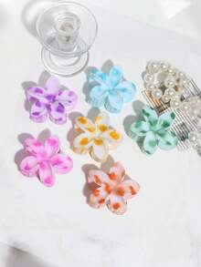 مشبك شعر 1 قطعة مزين بزهرة الفرانجيباني متعددة الألوان، مناسب للرحلات البحرية، الإطلالات اليومية، هدايا إكسسوارات الشعر، مشابك شعر أنيقة، أغراض المدرسة والجامعة، إكسسوارات الخريف والشتاء للإطلالات في العطلات للمرأة