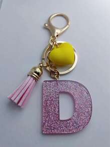 1 buc breloc cu litere engleze din rășină epoxidică Galaxy cu ciucure și decor cu inimă, cadou pentru prieteni și mame, accesorii de Halloween pentru Ziua Profesorilor