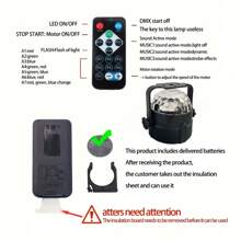 2pcs/1pc LED Stage Light With Remote Control, Disco, Party Light - Color Sound Activated Stage Lighting For KTV, Home Decor, Birthday, Bar, USB Powered, Multi-Room Compatible, Event Lighting | Colorful LED Lights | Easy Installation Disco Party Supplies