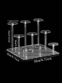 Suport de depozitare/afișaj acrilic. Articole decorative excelente pentru casă. Poate fi așezat pe birou în dormitor/bucătărie/sufragerie/baie. Poate expune articole precum parfumuri, bijuterii, ceasuri, jucării și păpuși. Cadouri de Crăciun.