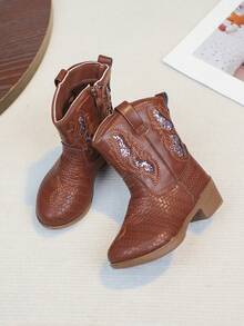 Girls' Boots Boots New Fashion Girls' Ankle Boots British Style Children's Boots - Brown - View 6