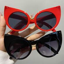 New Retro Classic Cat Eye Frame Ladies Men Old Sense Personality  Fashion Casual Glasses, Suitable For Party Show Daily Wear - Màu tím - Xem 3