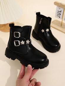 2025 New Fashion Boots, Unisex High-Top Buckle Boots, Girls' Zipper Ankle Boots, Suitable For All Seasons - Black - View 7