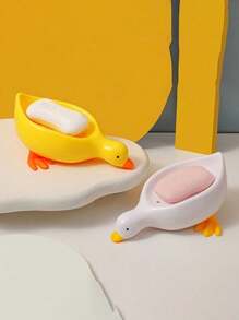1PC/2PCS/Set Duck Soap Box, Soap Drain Box, Cartoon Soap Box That Can Drain, Bathroom Soap Rack, Soap Container, Minimalism, Essential For Bathrooms And Families. Home Bathroom Decor Fall Decor Back To School - Multicolor - View 13