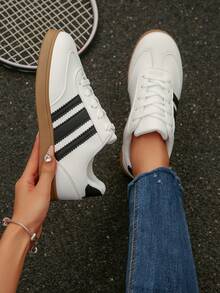 Hatastic 2025复古极简时尚豹纹低帮系带休闲运动鞋，女士圣诞礼物