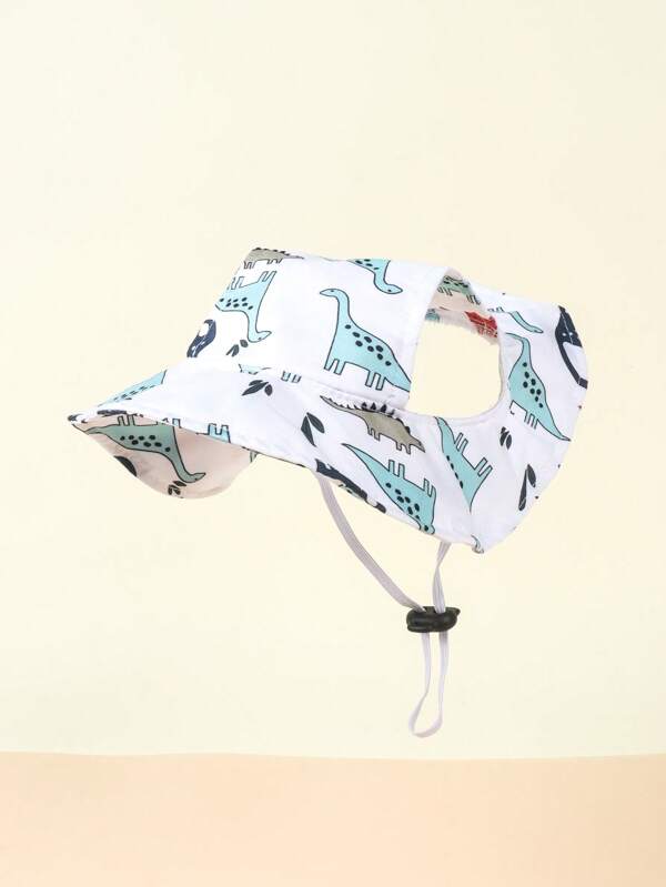 A Cute Polyester Windproof Sunshade Hat With Exposed Ears, Anti Shedding And Adjustable Sun Protection, Suitable For Small Pet Dogs To Wear When Going Out All Year Round