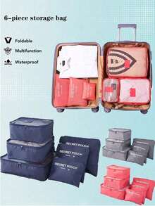 6/1 Set Travel Organizer Bag, Includes: PVC Toiletry Bag, Cosmetic Bag, Shoe Bag, Makeup Bag, Cosmetic Box, Clothes Organizer Bags, Fragrance Box, Lingerie Bag, Garment Bag, Foldable Underwear & Sock Organizer, Handbag, Electronics Pouch, Wardrobe Bags, Storage Bags, Travel Accessories Bag For School School Accessories School Stuff Travel Bag Luggage Bag For Travel For Business For Vacation Holiday Large Capacity Portable Multifunction Travel Duffel Bag Unisex Weekender Bags