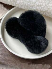 Delicate And Compact ~ A Popular Rabbit-Hair Hairpin For Women In Autumn And Winter, With A Bun On The Back Of The Head As An Embellishment, A High-End Hair Claw Ladies' Hair Clips, Hair Claw With A Niche Design Sense, The Favorite Hair Accessory For Party Christmas, Students And White-Collar Workers Hair Accessories Fall Claw Clip Autumn Hair Clutch Plush Accessories For Vacation Outfits Woman