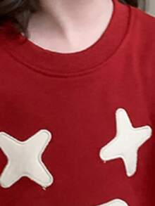 Girls Long Sleeve 2 In 1 T-Shirt T-Shirt, Children Halloween Embroidered Bat Pattern Casual Loose Top, Spring/Autumn