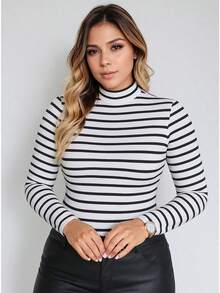 Kit 3 Blusas Feminina Ribana Canelada Cacharrel Gola Alta Manga Longa De Frio Inverno