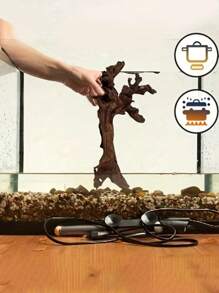 Decoración de arrecife de coral de madera a la deriva natural para acuario, rama para trepar de reptiles, accesorios para hábitat de tortugas, ornamentos de paisaje de madera realista para pecera, decoraciones para contenedores de vidrio, diseño de madera rústica única para decoración de acuario