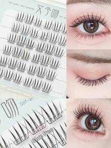 36/72pcs 0.07mm Thickness C Curl (11-13mm) Glue-Free False Eyelashes, Eyelash Extension, Eyelash Cluster, Suitable For Beginners - Reusable, Cosplay, Cartoon, Sweet Style, Halloween, Great Gift For Women, Back To School Lash Clusters, Eyelash Clusters, Individual Eyelashes, Lashes, Fake Lashes