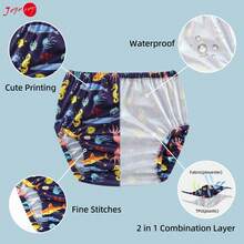 Joyo Roy 6Pcs Waterproof Cloth Diaper Cover Reusable Plastic Training Pants For Toddlers Plastic Diaper Covers For Baby Girls Leak Proof Rubber Pants For Potty Training Covers For Cloth Diapers 3T - 1T Pack of 6 - 查看 2