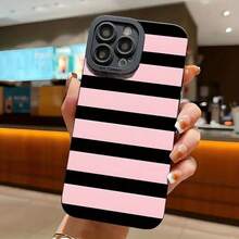 Black And Pink Stripes Pattern UV Printing Phone Cover Angel Eyes Phone Case Matt Phone Shell 360 Degree Full Protection For Iphone 11 12 13 14 Pro Max 15 XR X/ XS 7 8 Plus SE Mini For Smartphone Best Gift Birthday Gift Boy & Girl,Suitable For IPhone17 Air - trắng - Xem 9