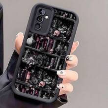 1pc Halloween Ghost Skull Flower Book Anti-Drop Phone Case, Thick Anti-Slip Protective Cover Compatible With IPhone 17/17 Air/17 Pro/17 Pro Max, Compatible With Honor, Compatible With Redmi, Compatible With Galaxy, - Black - View 1