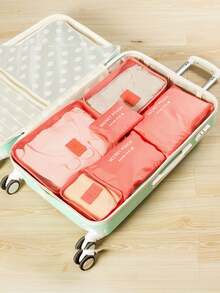 6/1 Set Travel Organizer Bag, Includes: PVC Toiletry Bag, Cosmetic Bag, Shoe Bag, Makeup Bag, Cosmetic Box, Clothes Organizer Bags, Fragrance Box, Lingerie Bag, Garment Bag, Foldable Underwear & Sock Organizer, Handbag, Electronics Pouch, Wardrobe Bags, Storage Bags, Travel Accessories Bag For School School Accessories School Stuff Travel Bag Luggage Bag For Travel For Business For Vacation Holiday Large Capacity Portable Multifunction Travel Duffel Bag Unisex Weekender Bags