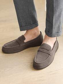 Klasyczne, minimalistyczne mokasyny męskie, lekkie, oddychające, wygodne, antypoślizgowe, trwałe, odpowiednie na ślub pana młodego, na nieformalne i formalne okazje - popiół - Zobacz 8