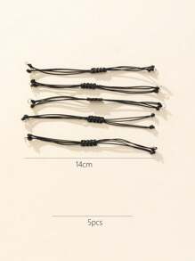 5pcs/set Coffee Brown Adjustable Braided Cord Diy Handmade Jewelry Making Accessory - Coffee Brown - View 10