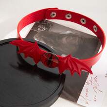 1 pezzo Collana gotica scura con ali e occhio di diavolo in pelle, collare regolabile, regalo perfetto - regalo di compleanno - regalo per ragazzi - regalo per ragazze - regalo di Ognissanti - regalo di Natale