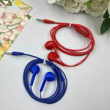 黑/白/红/蓝 新款皮线 3.5MM半入耳式有线耳机 内置麦克风 高清通话手机耳机 兼容苹果I Phone、三星、Oppo、Vivo、小米安卓手机、平板电脑、游戏机等3.5MM接口设备 - 彩色 - 查看 8