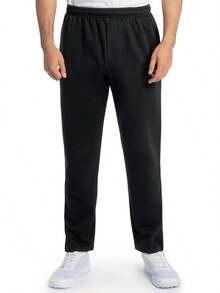 Mens Open Bottom Sweatpants With Pockets, Relaxed Fit, Wicking, Breathable, Popular Sweatpants 2025 - 黑色 - 查看 1