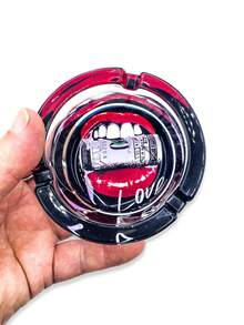 BROS Gạt tàn thủy tinh hoa sang trọng - Gạt tàn tròn 85mm, thích hợp trang trí nhà cửa và xe hơi, quà tặng hoàn hảo cho sinh nhật bạn gái - Nhiều màu - Xem 14