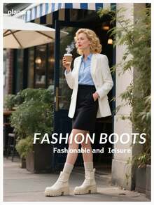 Women's Retro Suede Solid Color Chunky Heel Mid-Calf Boots, Pointed Toe Side Zipper Slip-On Comfortable Versatile Western Style Boots For Autumn/Winter Daily & Party - Brown - View 9
