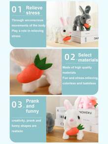 1pc Electric Plush Realistic Rabbit Toy, Cute Animal Model, Can Walk, Bark, Movable Ears, Adorable Pet Doll, Roleplay Holiday Gift