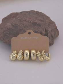 Elegant Asymmetrical Earrings, Dot Teardrop, Smooth C-Shape, Smooth Spoon, Extra Large Rhombus C, Suitable For Daily Wear And Holidays, Gift