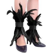 2个朋克派对人造羽毛脚环，万圣节角色扮演服装羽毛脚环，四季皆宜