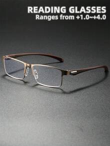 Unisex Classic Business Minimalist Reading Glasses, New Square Half-Rim Stainless Steel Ultra-Light  Readers, High-Definition Eye Protection, Long-Term Wear Without Dizziness, Suitable For Reading/Sewing/Business/Office/Elegant/Daily Use, Lightweight Durable Square Spring-Hinged Frame, Suitable For Sports Anti-Slip, Computer Comfortable Reading - 透明色 - 查看 11