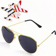 5pcs/Set Holiday Themed Flight Attendant Hat, Scarf, Brooch, Gloves, Glasses Cosplay Accessories, Retro Stewardess Outfit,Halloween